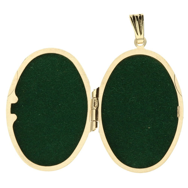 9ct Yellow Gold Small Oval Locket - 3.2g