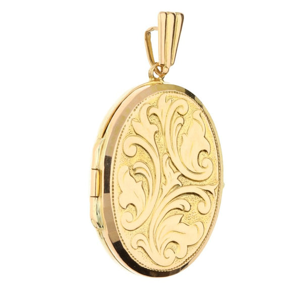 9ct Yellow Gold Small Oval Locket - 5.3g