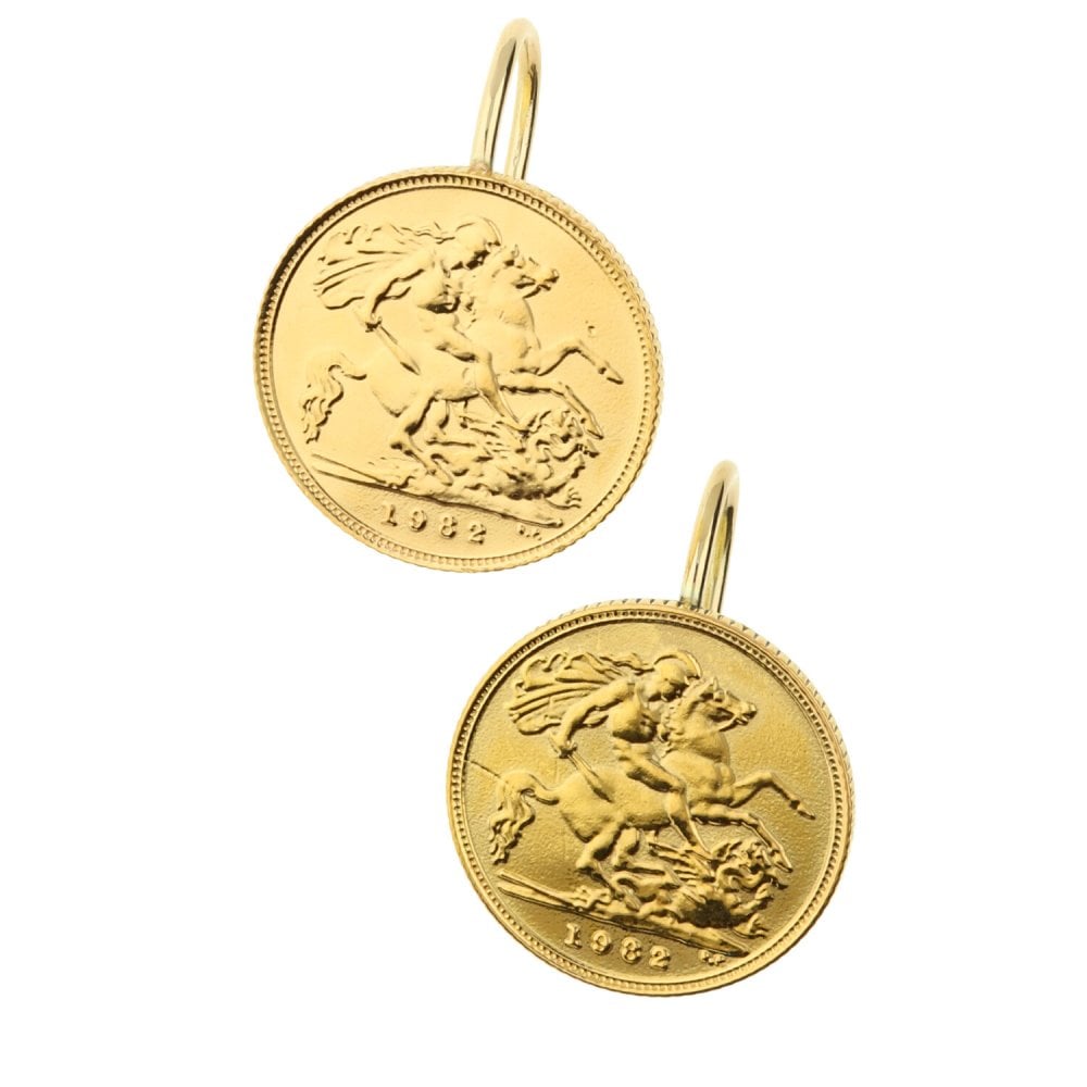1982 Half-Sovereign Gold Earrings - 9.0g