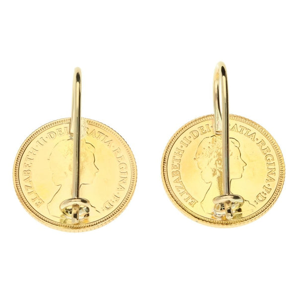 1982 Gold Half-Sovereign Earrings - 9.0g