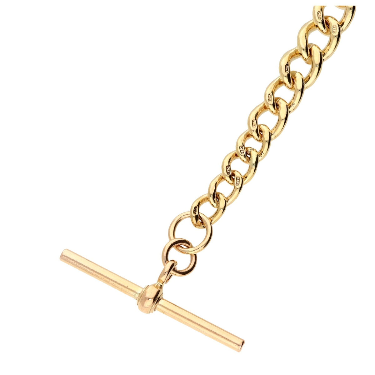 9ct Rose Gold Albert Bracelet & T-Bar - 30.5g