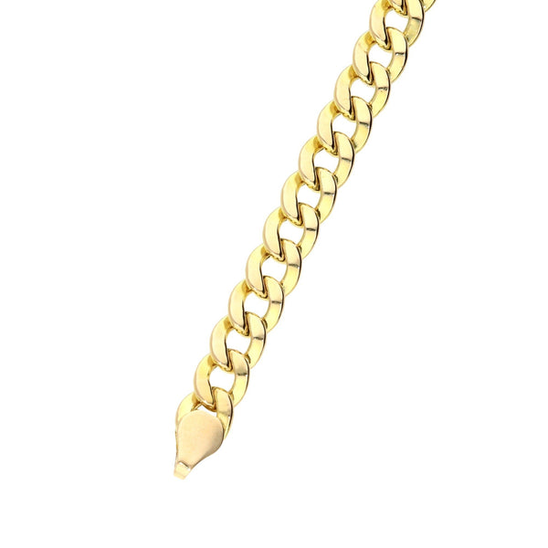 9ct Yellow Gold Hollow Curb Bracelet - 6.5g