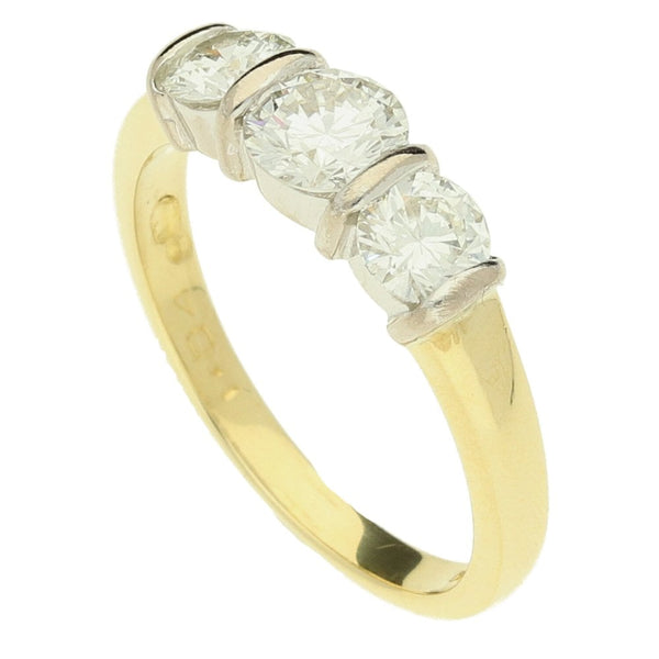 18ct Yellow Gold 1.04ct Diamond 3 Stone Ring