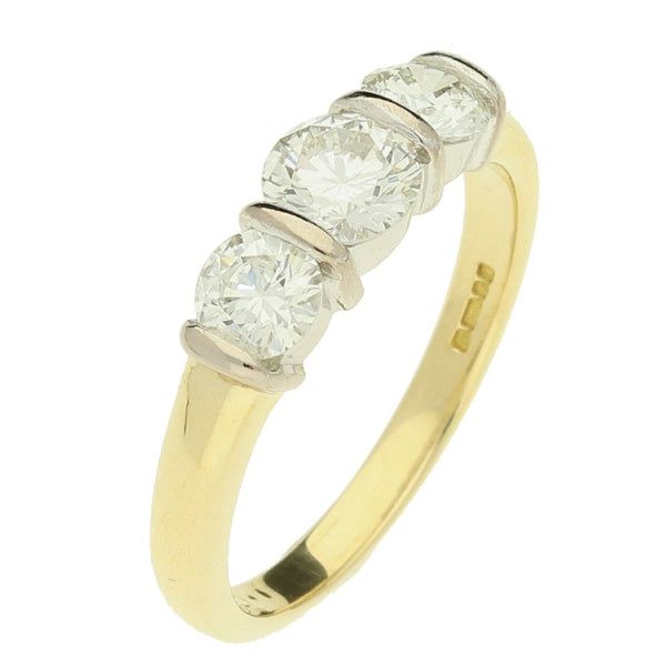 18ct Yellow Gold 1.04ct Diamond 3 Stone Ring