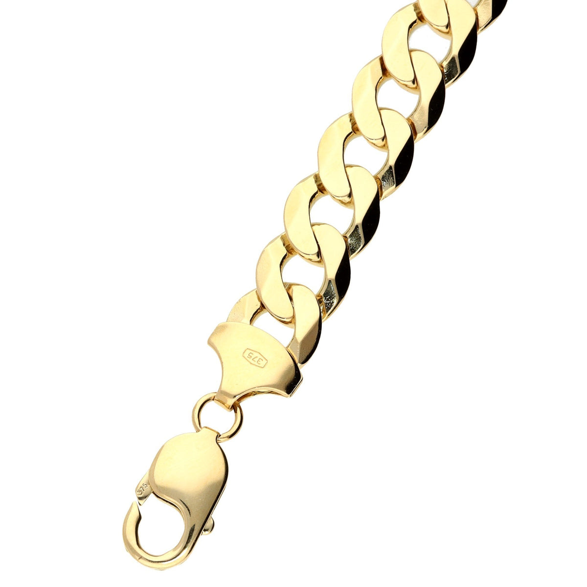 9ct Yellow Gold 9-Inch Curb Bracelet - 28.6g