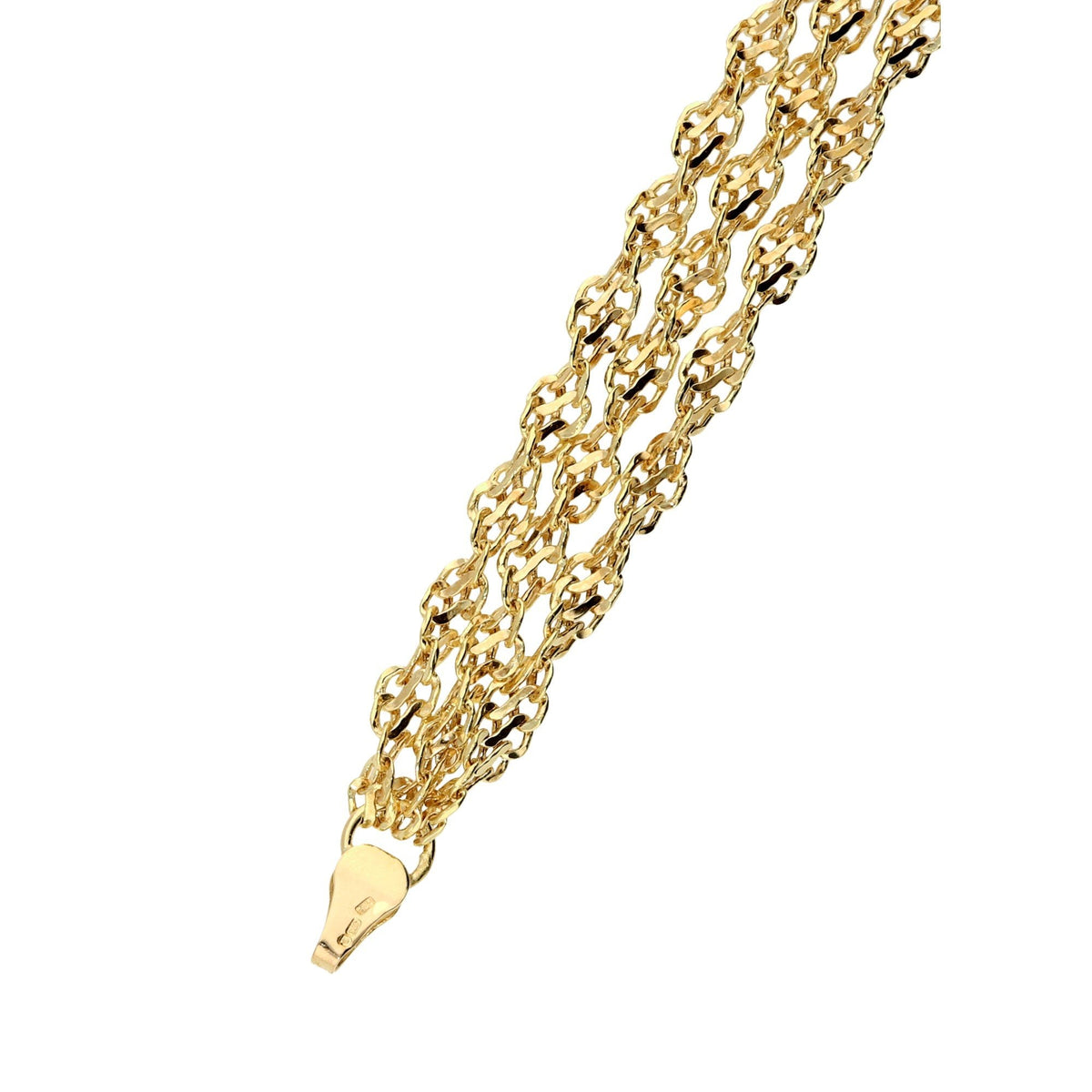 9ct Yellow Gold Fancy 3-Strand Bracelet -3.4g
