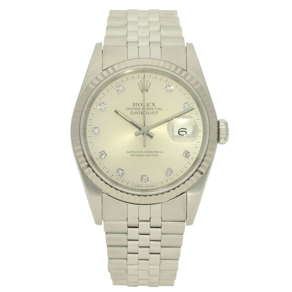 Datejust 16234 - Silver Diamond Dot Dial - 1990
