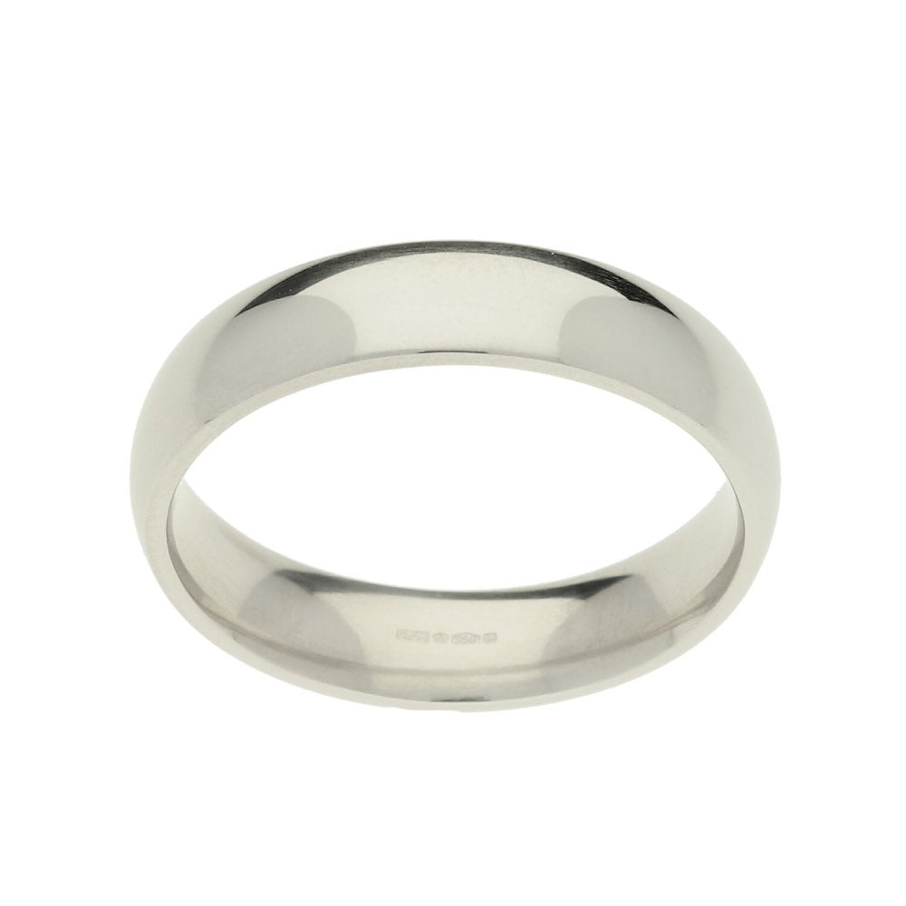 Platinum 5mm 'Court' Wedding Ring - 10.8gms