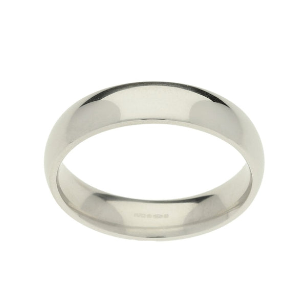 Platinum 5mm 'Court' Wedding Ring - 10.8gms