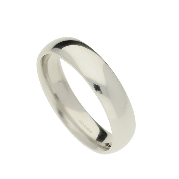 Platinum 5mm 'Court' Wedding Ring - 10.8gms