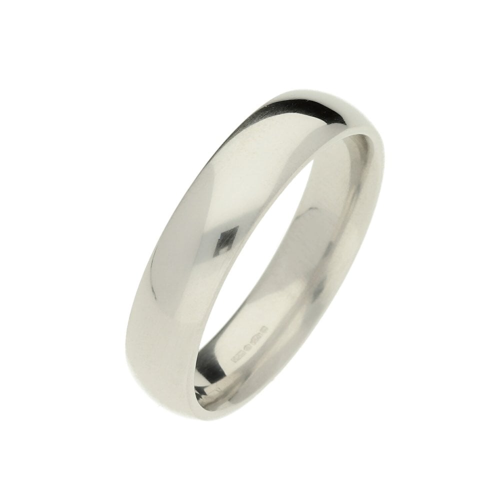 Platinum 5mm 'Court' Wedding Ring - 10.8gms