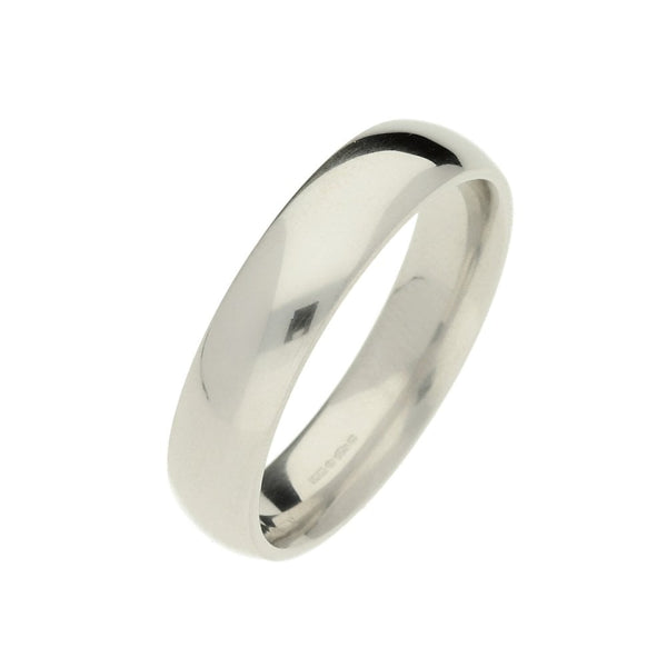 Platinum 5mm 'Court' Wedding Ring - 10.8gms