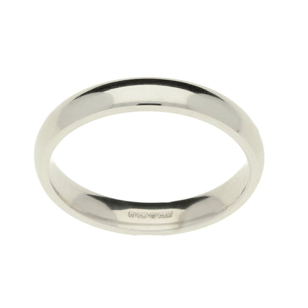 Elegant 18ct White Gold 'Court' Wedding Ring, 3mm Width - 3.9g