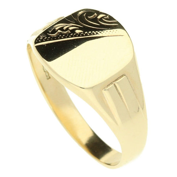 9ct Yellow Gold Gents Signet Ring - 4.8g