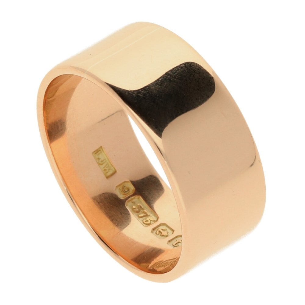 9ct Rose Gold Flat 9mm Wedding Ring - 7.8g