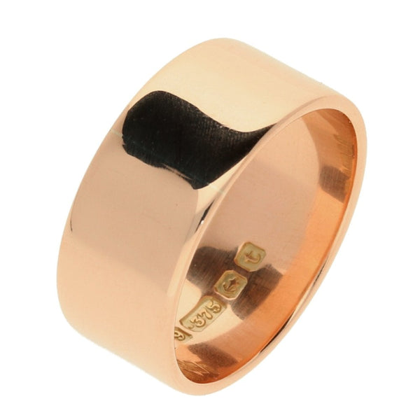 9ct Rose Gold Flat 9mm Wedding Ring - 7.8g