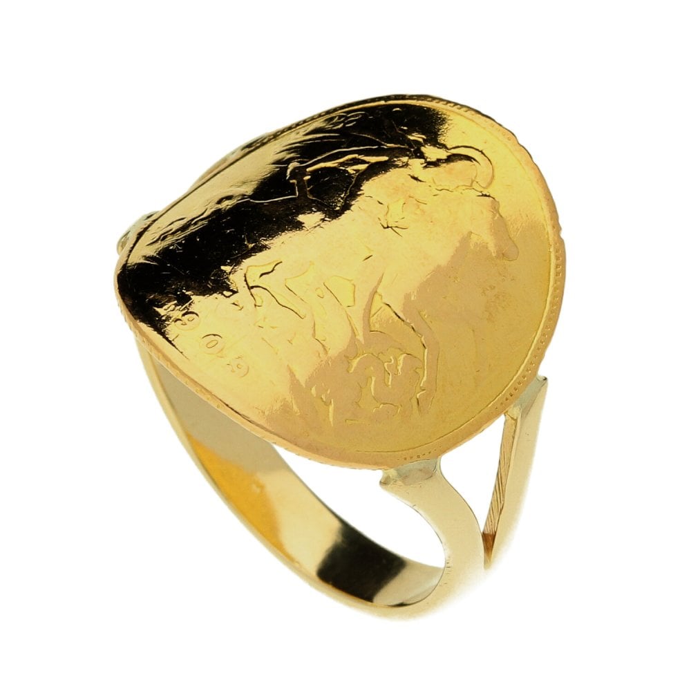 1909 Bent Over Half-Sovereign Ring - 5.6g