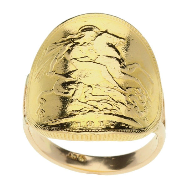1917 Bent Over Full-Sovereign Ring - 9.4g