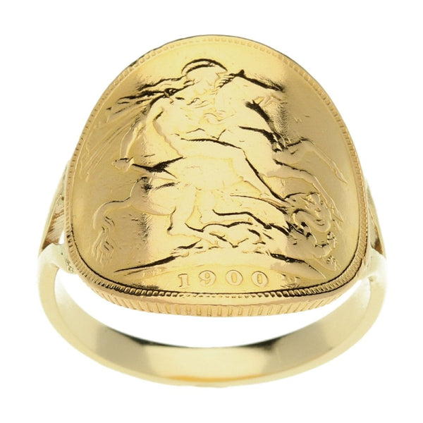 1900 Bent Over Full-Sovereign Ring - 9.6g