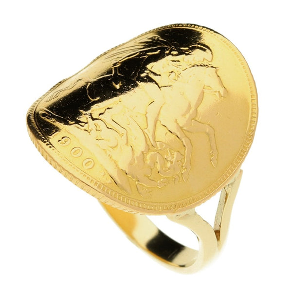 1900 Bent Over Full-Sovereign Ring - 9.6g