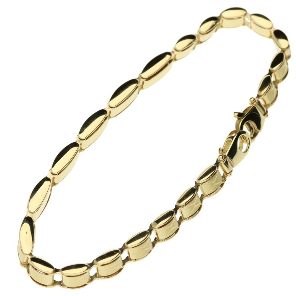9ct Yellow Gold Fancy Hollow-Linked Bracelet - 9.1g