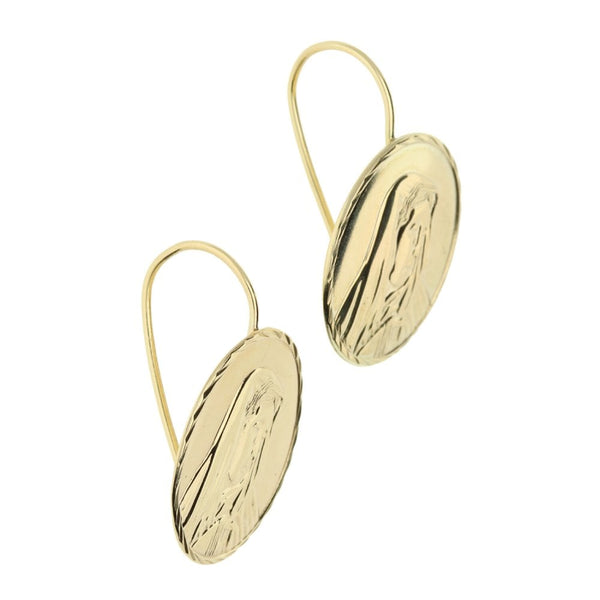 9ct Yellow Gold Madonna Earrings - 3.5g