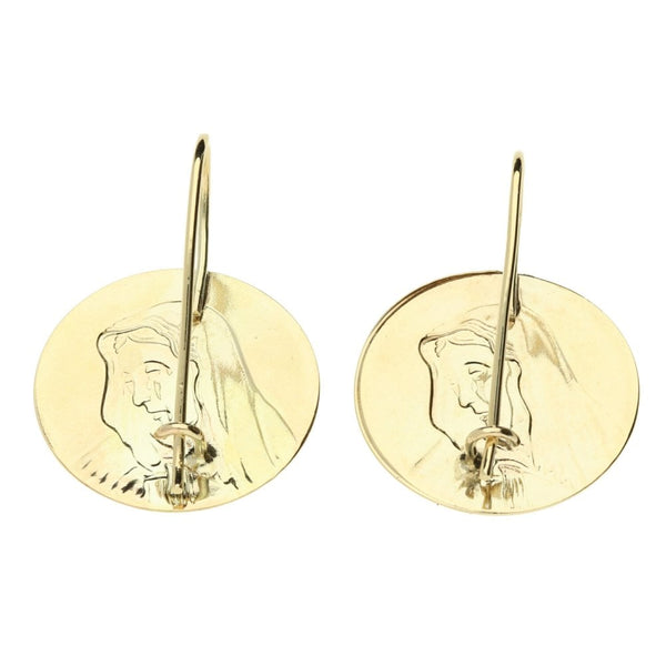 9ct Yellow Gold Madonna Earrings - 3.5g