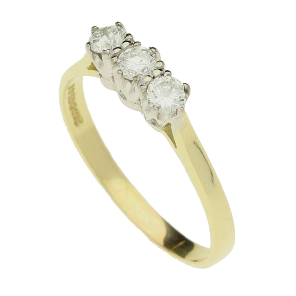 18ct Yellow Gold 0.45ct 3 Stone Diamond Ring