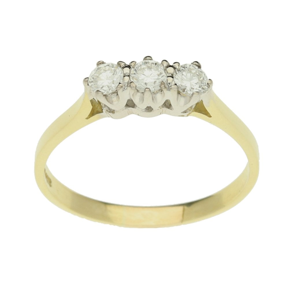 18ct Yellow Gold 0.45ct 3 Stone Diamond Ring
