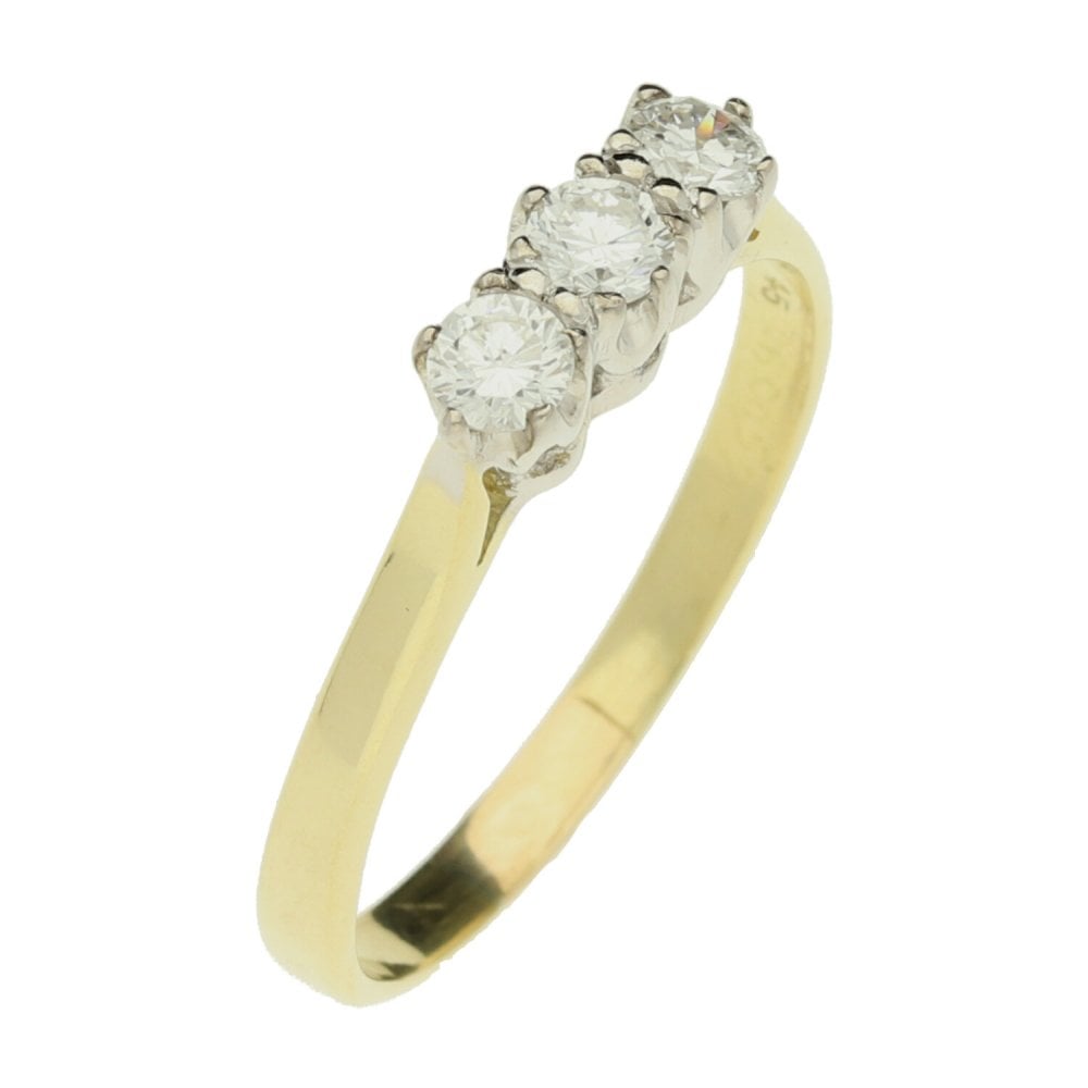 18ct Yellow Gold 0.45ct 3 Stone Diamond Ring