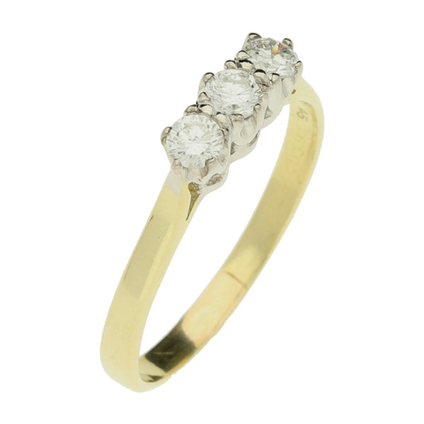 18ct Yellow Gold 0.45ct 3 Stone Diamond Ring
