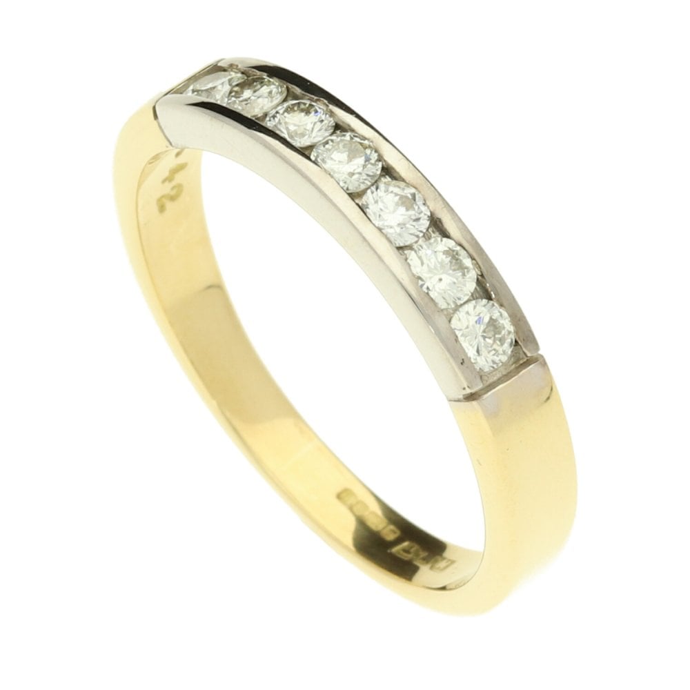 18ct White & Yellow Gold 0.42ct Diamond Half Eternity Ring