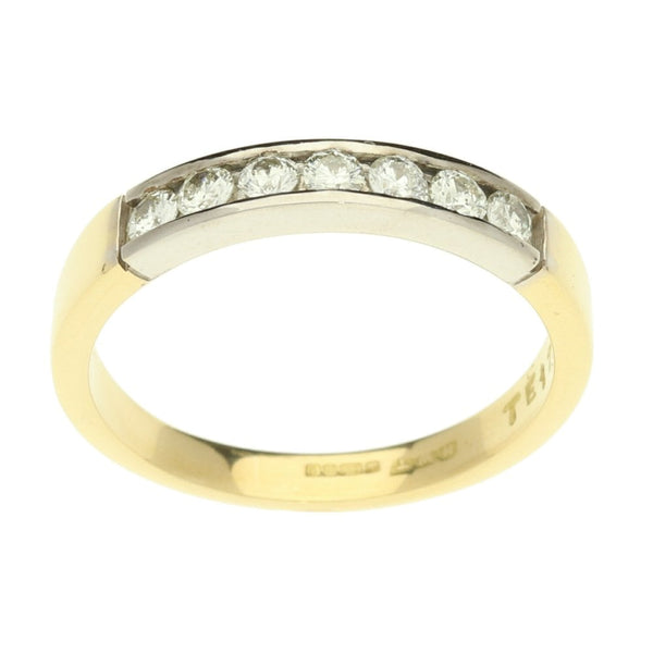 18ct White & Yellow Gold 0.42ct Diamond Half Eternity Ring
