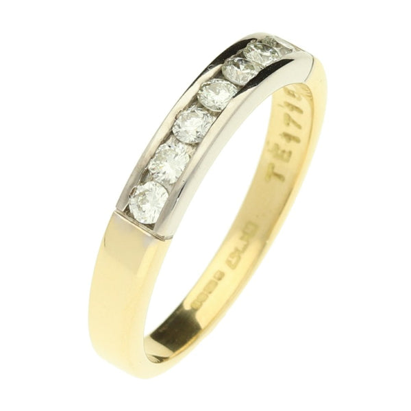 18ct White & Yellow Gold 0.42ct Diamond Half Eternity Ring