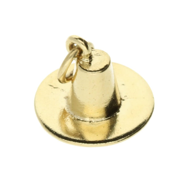 9ct Yellow Gold Witches Hat Charm - 1.8g