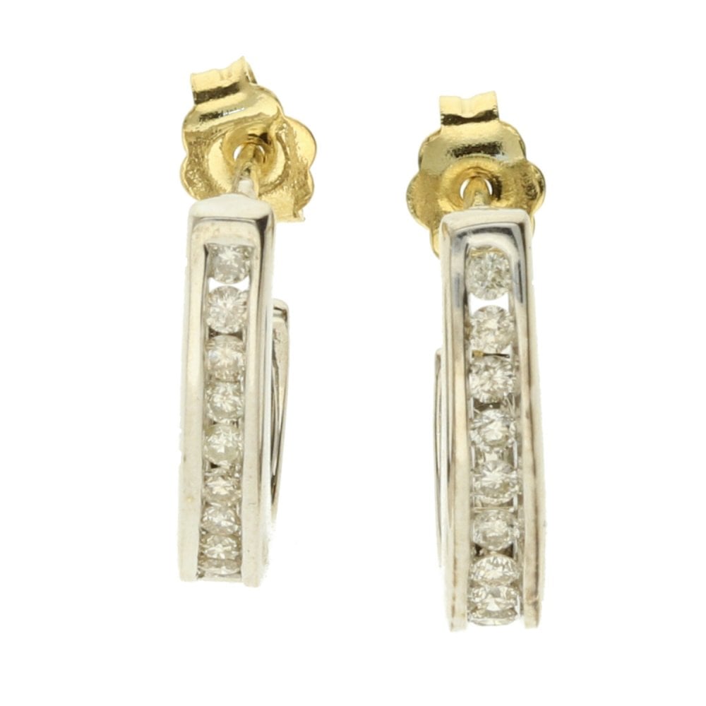 9ct White Gold 0.30ct Diamond Earrings - 3.1g