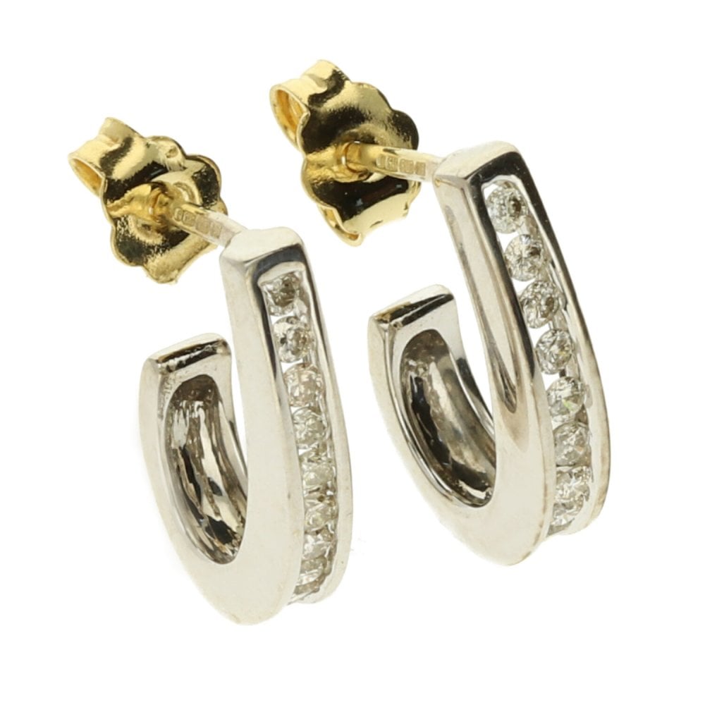9ct White Gold 0.30ct Diamond Earrings - 3.1g