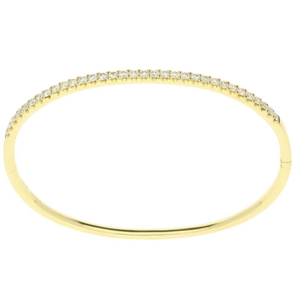 18ct Yellow Gold Diamond Bangle - 1.32ct