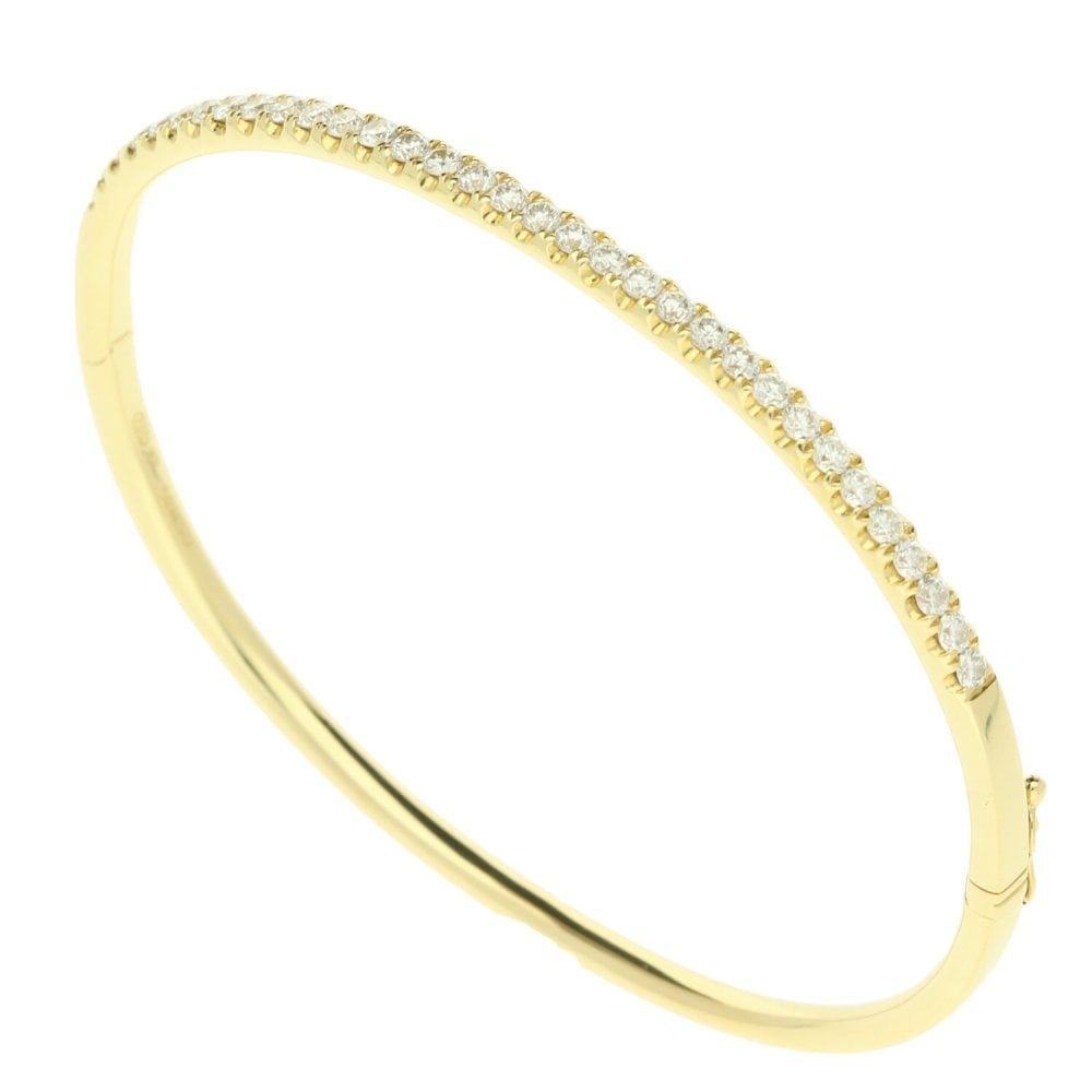 18ct Yellow Gold Diamond Bangle - 1.32ct