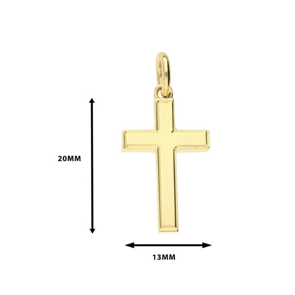 Medium 9ct Yellow Gold Framed Edge Cross - 3.0g