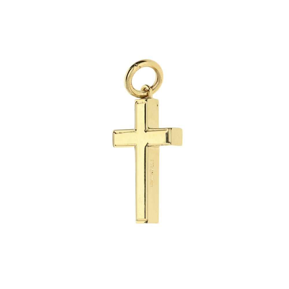 Medium 9ct Yellow Gold Framed Edge Cross - 3.0g