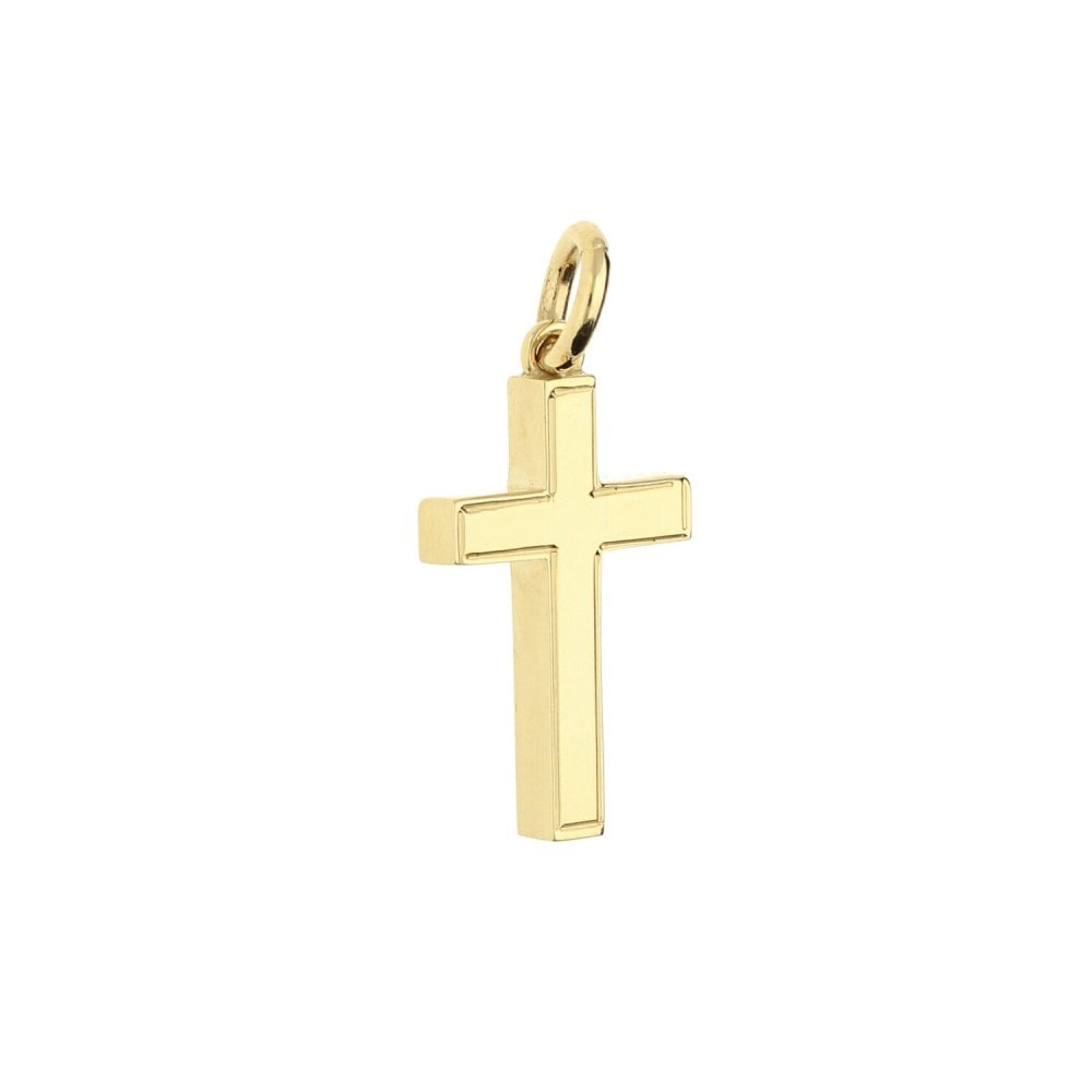 Medium 9ct Yellow Gold Framed Edge Cross - 3.0g