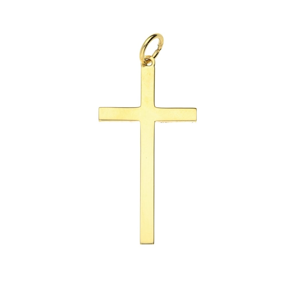 Medium 9ct Yellow Gold Scroll Patterned Cross - 1.6g