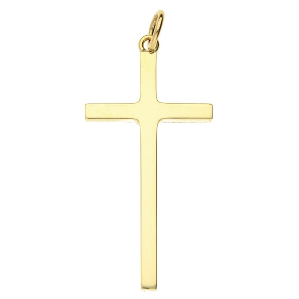 Large 9ct Yellow Gold Framed Edge Cross - 3.3g