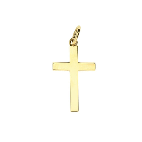 Small 9ct Yellow Gold Scroll Patterned Cross - 1.2g