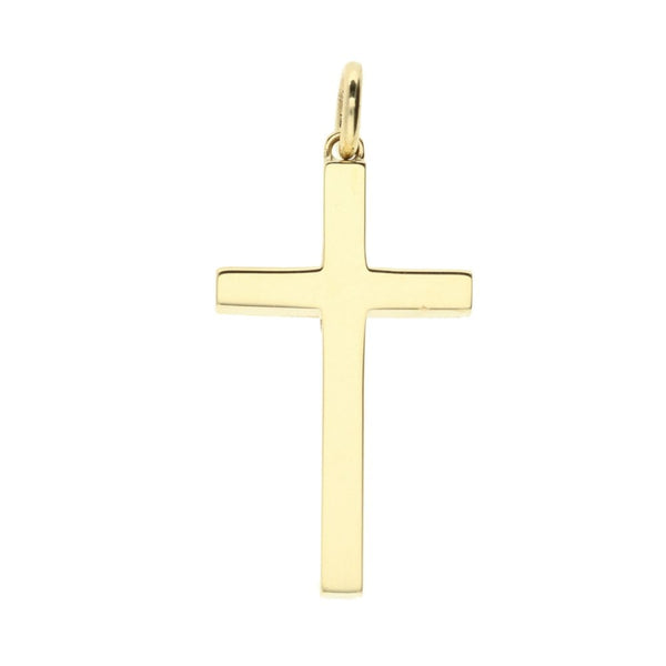 9ct Yellow Gold Framed Edge Cross Pendant - 18x30mm - 4.3g