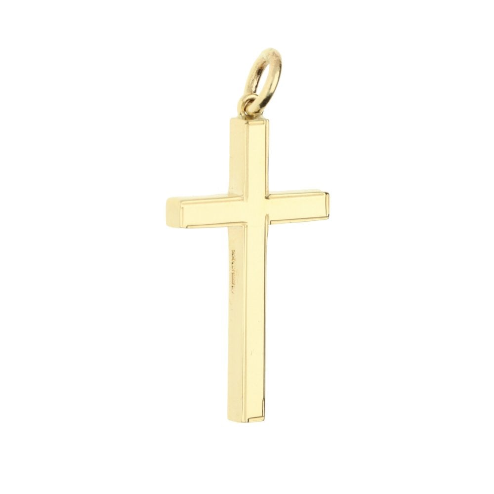 9ct Yellow Gold Framed Edge Cross Pendant - 18x30mm - 4.3g