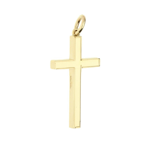 9ct Yellow Gold Framed Edge Cross Pendant - 18x30mm - 4.3g