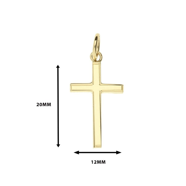 Small 9ct Yellow Gold Framed Edge Cross - 1.3g