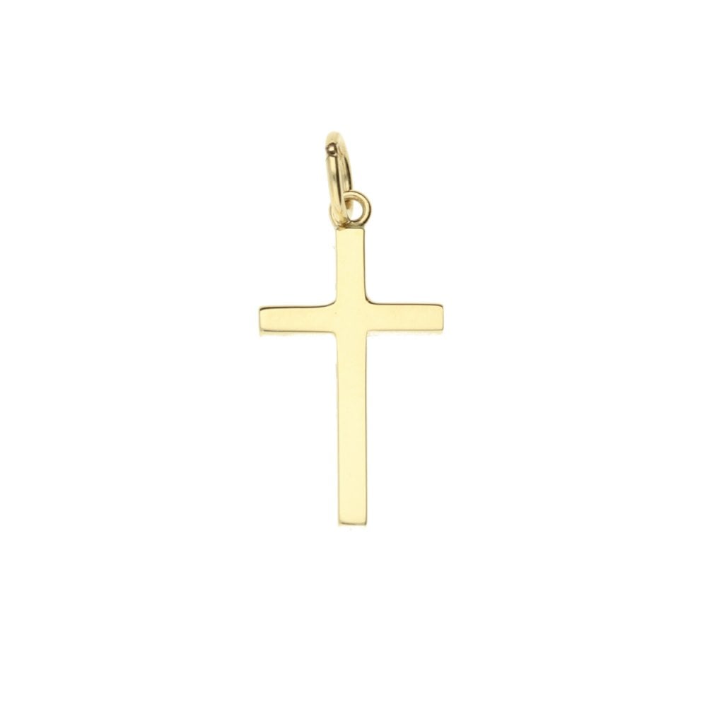 Small 9ct Yellow Gold Framed Edge Cross - 1.3g
